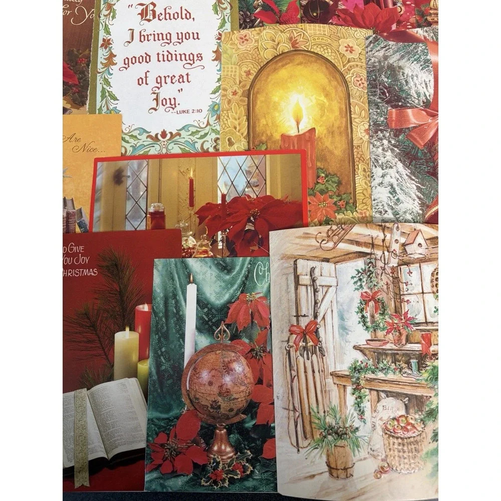 Vintage Christmas Cards Fronts ONLY Traditional Scrapbooking Decoupage Lot 50+
